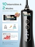 COSLUS Water Flosser, Water Dental Flosser for Teeth Pick: 10 Levels Smooth Control Portable Rechargeable Oral Irrigator Cordless Waterproof, 300ML Electric Flossing Cleaner Deep Cleaning 2025 Upgrded