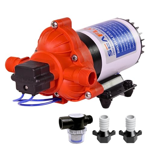 SEAFLO 33W Series 12V DC, 3.0 GPM, 45 PSI Brushless Automatic Demand Diaphragm Water Pressure Pump – Ultra Quiet Operation, Self-Priming, Overload Protection, NSF & UL Certified- 4 Year Warranty!