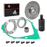 Flywheel Puller & Starter Clutch One Way Bearing Gear Kit & Gasket For YAMAHA Warrior Raptor Big Bear Moto 4 350 YFM350 1987-2014 Kodiak 400 1994-1998