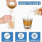 Meanplan 100 Pcs Plastic Pouches Bulk Reusable Squeeze Pouches Clear Juice Drink Bags Leak Proof with Funnel for Adults Travel Beverage Women Men(3.5 oz,Straight Mouth)