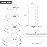 Boyun Acrylic Cake Disc, Clear Cake Decorating Supplies with 8 Round Acrylic Discs, 2 Icing Scraper And 4 Center Dowel, 5 Cake Cream Spatula, Acrylic Discs For Icing Cakes(4.25/6.25/8.25/10.25 Inch)