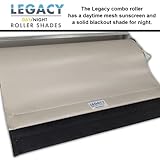 ShadePro - Legacy Roller Shades - Day Night Combo Pull Down Blinds - Light Filtering Solar Mesh Sunscreen for Day - Blackout Shade for Night - Fits RV, Camper, or Motorhome - Khaki - 33" Drop