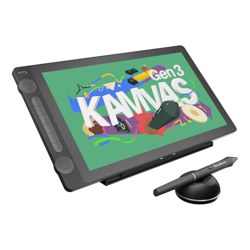 HUION KAMVAS 16 (Gen 3) Drawing Tablet with Screen, 15.8 inch 2.5K QHD Art Tablet with Full Laminated Anti-Sparkle Glass, 99% sRGB, PenTech 4.0, 16384 Pen Pressure, Dual Dials for Mac, PC, Android