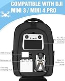 PEKREWS DJI Mini 3 Case, DJI Mini 4 Pro Case, Large Capacity Mini 3 Backpack Fits 15.6 Inch Laptop, Waterproof Hard Carrying Case for DJI Mini 4 Pro, Sturdy Travel Mini 3 Bag for Drone Accessories