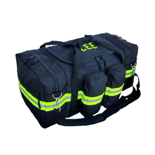 Personalized Firefighter Ripstop Duffel Bag, Custom Firefighter Duffle Bag for the Brave On-The-Go Waterproof Large Gear Storage Bag, Firefighter Gear Bag with Shoulder Strap (Style 1)