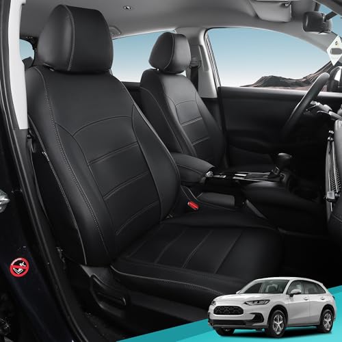 FEINEPRO HRV Seat Covers for Honda HRV Sport,LX 2023 2024 2025 1:1 Custom Leather Car Seat Cover Full Set Waterproof - Black