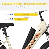 Electric Bike ZA02, 1200W Peak Motor, 26'' City Cruiser Ebike, 556Wh Removable Battery, Up to 65 Mi Range 22 MPH, 7-Speed and Front Suspension Electric Bike for Adults with UL Certified