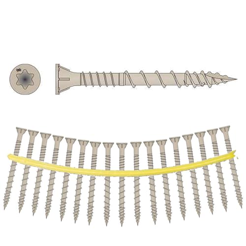 Simpson Strong-Tie DSVT2S Deck-Drive DSV Wood Screw (Collated) — 10 x 2 in. T25 6-Lobe, Tan (1500-Qty)