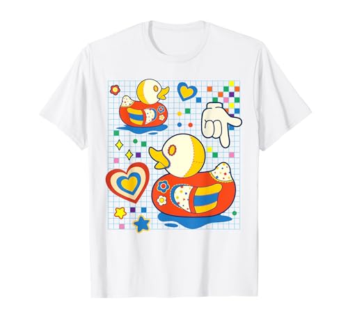 Kidcore Aesthetic Duck Fabric Patches Decora Kei T-Shirt