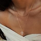 ANGEL ACCESSORIES 3 Pack Crown Cross Pendant Necklace for Women - Dainty Cubic Zirconia Pendant, Waterproof Non Tarnish Faith Jewelry in Gold, Silver, and Rosegold