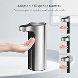 EKO Aroma Touchless Automatic Soap Dispenser for Kitchen and Bathroom, Liquid Hand Soap Dispenser, Water-Resistant and Rechargeable, 9 fl oz (Stainless)