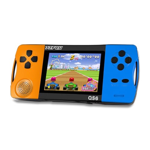16 Bit Handheld Games for Kids with 3.2" IPS Large Screen Built-in 216 Retro Video Games Portable Gaming Player with Rechargeable Battery Mini Arcade Electronic Toy Gifts for Boys Girls (Blue+Orange)