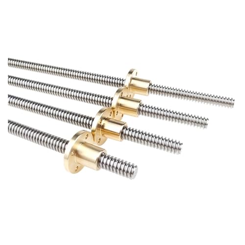 Linear Motion CNC Ball Screw T12 Trapezoidal Screw 100mm -1500mm Pitch 2mm Lead 10mm Leadscrew with Brass Nut(1300mm)