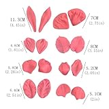 Flower Silicone Veiner Mold Set, Fondant Flower Veining Mold Rose Leaf Tulip Orchid Molds Sugar Gum Paste Molds Cake Decoration Tool for Rose Lily Orchid Tulips Hibisus Rose Leaf (A)