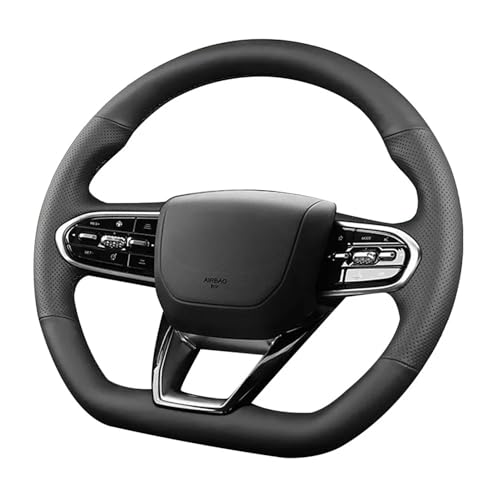 Hand-Stitched Car Steering Wheel Cover,Fit for Chery Omoda C5 5 FX 2022-2024 (Yellow Thread)