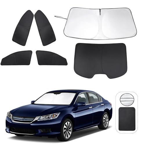 TINGLU Window Shades for Honda Accord 2013 2014 2015 2016 2017 Accessories Car Side Full Windows Windshield Sun Shade Sun UV Rays & Privacy Protection for Camping,Napping,and Relaxing 6PCS