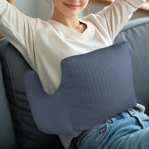 RoamReady Hysterectomy Recovery Pillow, Post-Surgery Cushion for Abdomen C-Section Tummy Tuck Lumpectomy Myomectomy Patients Must Haves Abdominal Pillow with Pocket (Navy Blue)