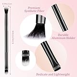 Perthlin 12 Pcs Eyeshadow Smudge Brush 2 in 1 Eyeshadow Double Ended Concealer Brush Under Eye Small Soft Firm Pointed Foundation Makeup Applicator for Blending Liner(Black)