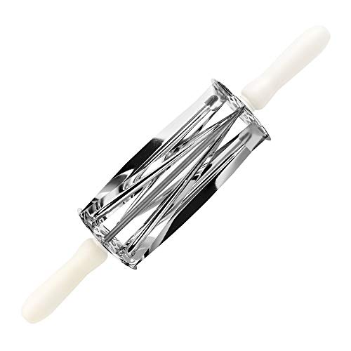 O'Creme Revolving Croissant Cutter with Stainless Steel Blades and Plastic Handles, Roller for Cutting out Triangles 3-13/16 Inch x 8-1/4 Inch for Crescent Pastry or Crescent Bread