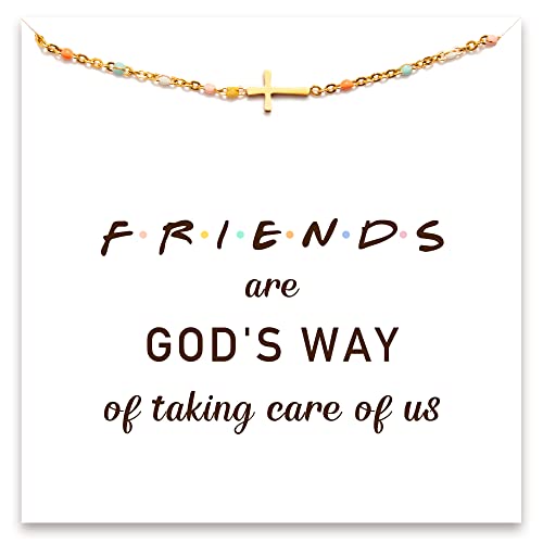 STORYJEWELLERY Friend Gifts for Women, Birthday Gifts for Women Friendship, Cross Bracelet for Best Friend, Gift for Friends Female, Bestie Gifts for Women, Christmas Gifts for Best Friend