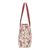 Signare Tapestry Shoulder Bag for Woman Travel or Work Tote Bags for Women In Flower Meadow Design|COLL-FLMD