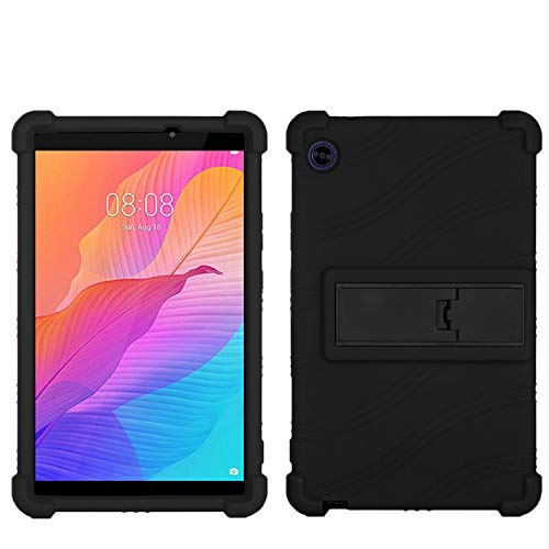 QYiiD Case for Huawei MediaPad M5 Lite 10, Light Weight Silicone Kids Friendly Rubber Soft Shock Proof Protective Cover Case for Huawei M5 Lite 10 10.1 Inch 2018, Black