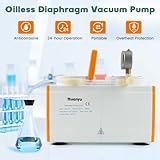 Huanyu Oilless Diaphragm Vacuum Pump 60L/min Chemical Resistant No Oil Laboratory Vacuum Filtration Extraction Distillation 110V (Anticorrosive, Double Pump, GM-1.0A)