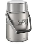Thermos Stainless King Vacuum-Insulated Food Jar with 2 Storage Container Inserts, 47 Ounce, Matte Steel