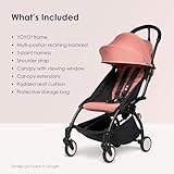 Babyzen YOYO2 Stroller - Black Frame with Taupe Seat Cushion & Canopy