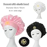 50 pcs/lot Custom Wig Storage Bags with Logo Paper Bags Custom Satin Bonnets Customized Edge Melt Elastic Bands Headband Edge Laying Scarf (Black)