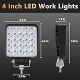 SAN YOUNG LED Work Lights for Truck Tractor, 4 Inch Square LED Light Pods 75W 7000lm Cube Waterproof LED Off-Road Light Bar for Car Boat ATV UTV RV Golf Cart Lawn Mower 12V 24V, 10Pack