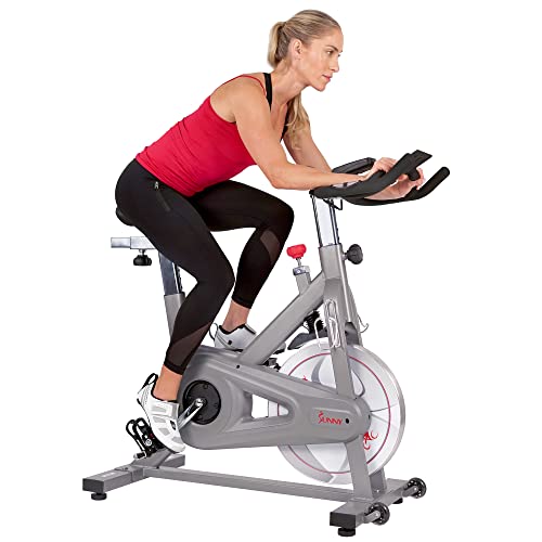 Sunny Health & Fitness Synergy Exercise Bike with 40LB Flywheel, Silent Belt Drive & Magnetic Resistance, Indoor Bicycle with 300 LB User Weight Capacity, Tablet Mount, Adjustable Seats – SF-B1851