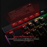 Redragon K580 VATA RGB LED Backlit Mechanical Gaming Keyboard with Macro Keys & Dedicated Media Controls, Hot-Swappable Socket, Onboard Macro Recording (Blue Switches)