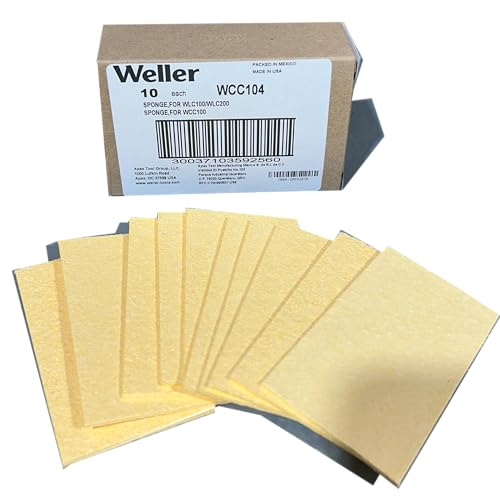 Weller WCC104 10 Pack Solder Tip Cleaning Sponge, 4" x 2-1/4" x 5/8", Beige