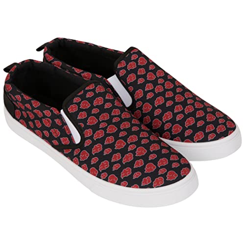 Naruto Akatsuki Cloud Print Slip-On Shoes Multicolor