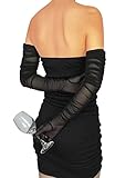 XXDingbs Women's Sexy Sheer Gloves Mesh Tulle Super Long Gloves Opera Christmas Costume Party Dance Gloves