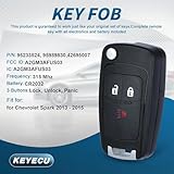 Keyecu 2 Pack Replacement Smart Remote Car Key Fob for Chevrolet Spark 2013 2014 2015 A2GM3AFUS03 95989830/95233524 315MHz ID46 Chip 3 Buttons