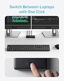 Anker USB 3.0 Switch, Easy One-Click Switch for 2 Laptops, USB-A Cable with 2-in-1 Connectors, Share 3 USB 3.0 Ports, 5Gbps High-Speed Data Transfer for Laptop or Desktop, Keyboard, Mouse, and More