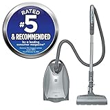 Kenmore Elite 21814 Pet Friendly CrossOver Lightweight Bagged HEPA Canister Vacuum with Pet PowerMate, Extended Telescoping Wand, Retractable Cord, 2 Floor Nozzles, and 4 Cleaning Tools-Silver/Gray