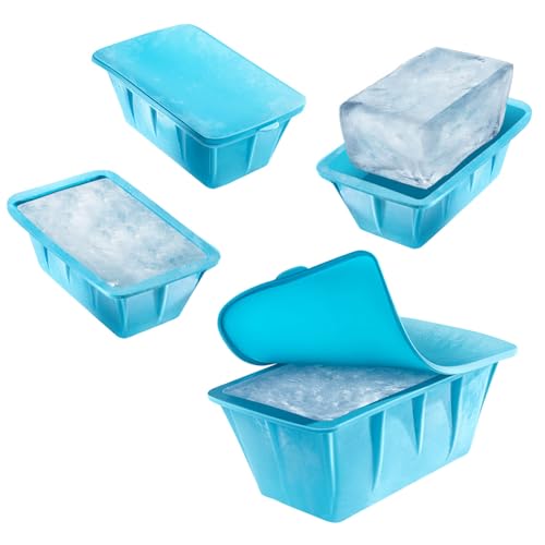 Extra Large Ice Block Mold 4-Pack (32LB),Reusable Silicone Ice Bath Accessories, Large Ice Mold for Freezer, Cold Plunge Ice Blocks,Ice Block Mold for Ice Bath, Ice Bath Ice Mold for Chiller & Therapy