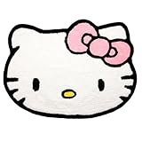 Jay Franco Hello Kitty Plush White Fluffy Accent Rug - 4 x 3 ft Area Rug for Bedroom or Living Room Decor