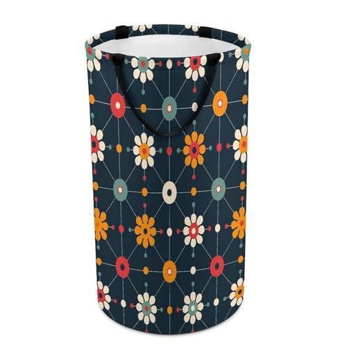 Foldable Dirty Clothes Basket Large Capacity Dirty Clothes Basket Dots And Circles Printed Laundry Basket for Storage Box Toy Box Bedroom Clothes