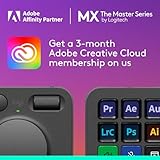 Logitech MX Creative Console - 9 Customizable LCD Keys, Control Dial for Graphic Design, Video Editing, Control Adobe, Zoom, Spotify and More - Graphite, with 3-Month Adobe Creative Cloud Membership