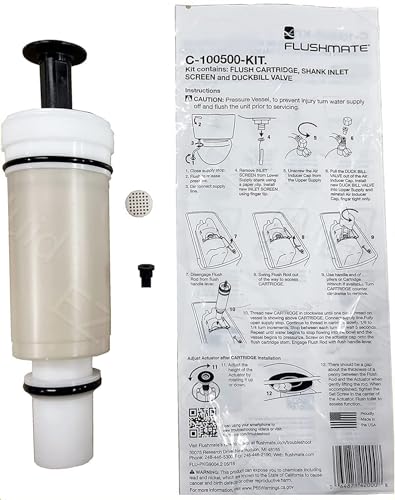 OEM Original Replacement For Sloan C-100500-K Flushmate Cartridge/PowerFlush Toilet Piston Cartridge Parts for Use with 500, 501, 501A, 501B, 503, and 504 Series Flushmate Tank System (1)