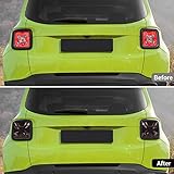 Hoolcar Tail Light Lamp Cover Guard Trim Frame Bezels Decoration Accessories Compatible with 2015-2018 Jeep Renegade, Smoked Black