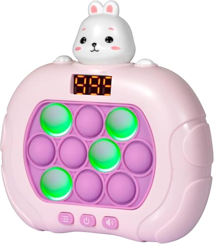 GAPER GO Fast Push Fidget Toys for Kids, Handheld Puzzle Sensory Toys, Quick Push Light Up Pop Game Gifts for 3-12 Year Old Boys Girls, Easter Basket Stuffers (Rabbit)