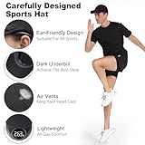 GADIEMKENSD Performance Running Hat for Men Stretchy Dri Fit Baseball Cap with Breathable Vented Mesh Cooling Golf Dad Hat for Hiking Tennis Workout Gym Outdoor Sports Black