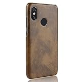 Phone Case for Xiaomi Mi 8 Case, [PU Leather]+[Hard Plastic] for Xiaomi Mi 8 Protector Case, Non-Slip Shockproof for Xiaomi Mi 8 Phone Cover Brown