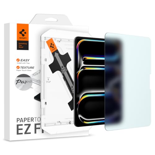 Spigen PaperTouch Tempered Glass Screen Protector [GlasTR EZ Fit PaperTouch] Designed for iPad Pro 11 inch M4 (2024) [9H Hardness/Case-Friendly]