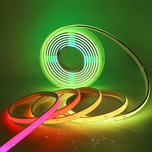 Addressable COB LED Strip, IP68 Waterproof 12V 9.84ft WS2811 RGB-IC Dream Rainbow Color White PCB LED Tape 720LEDs/m with Silicone Tube for Outdoor Decor Lighting (Without Controller and Power Supply)